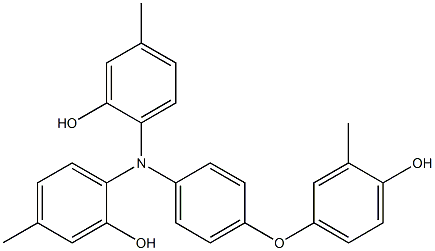 N,N-Bis(2-hydroxy-4-methylphenyl)-4-(4-hydroxy-3-methylphenoxy)benzenamine 结构式