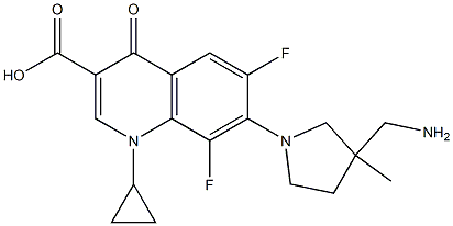 7-[3-[(Amino)methyl]-3-methylpyrrolizino]-1-cyclopropyl-6,8-difluoro-1,4-dihydro-4-oxo-3-quinolinecarboxylic acid 结构式