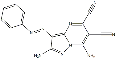 2-Amino-3-(phenylazo)-7-aminopyrazolo[1,5-a]pyrimidine-5,6-dicarbonitrile 结构式