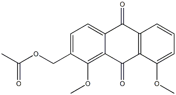 1,8-Dimethoxy-2-(acetoxymethyl)anthracene-9,10-dione 结构式