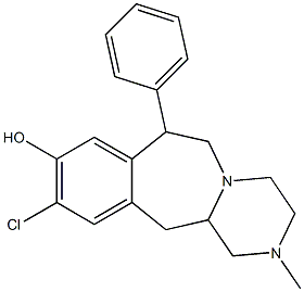 1,2,3,4,6,7,12,12a-Octahydro-7-phenyl-10-chloro-2-methylpyrazino[2,1-b][3]benzazepin-9-ol 结构式
