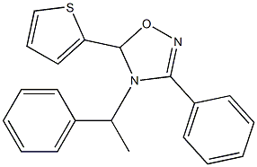3-Phenyl-4-(1-phenylethyl)-5-(2-thienyl)-4,5-dihydro-1,2,4-oxadiazole 结构式