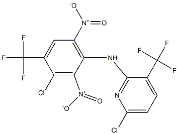 6-Chloro-3-trifluoromethyl-N-(3-chloro-4-trifluoromethyl-2,6-dinitrophenyl)pyridin-2-amine 结构式