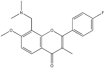 8-[(Dimethylamino)methyl]-4'-fluoro-7-methoxy-3-methylflavone 结构式