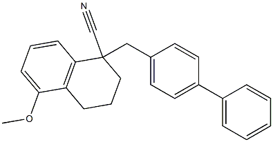 1-(4-Phenylbenzyl)-5-methoxy-1,2,3,4-tetrahydronaphthalene-1-carbonitrile 结构式