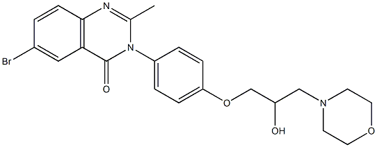 6-Bromo-3-[4-[2-hydroxy-3-morpholinopropoxy]phenyl]-2-methylquinazolin-4(3H)-one 结构式