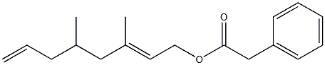 Phenylacetic acid 3,5-dimethyl-2,7-octadienyl ester 结构式