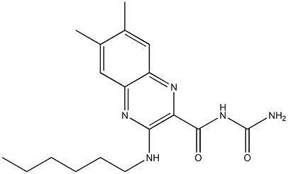 6,7-Dimethyl-3-(hexylamino)-N-(carbamoyl)quinoxaline-2-carboxamide 结构式