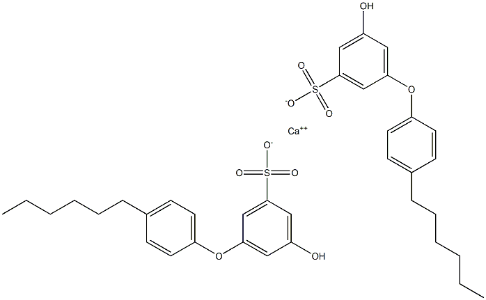 Bis(5-hydroxy-4'-hexyl[oxybisbenzene]-3-sulfonic acid)calcium salt 结构式
