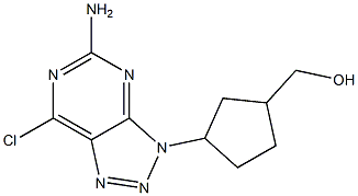 5-Amino-7-chloro-3-(3-hydroxymethylcyclopentyl)-3H-1,2,3-triazolo[4,5-d]pyrimidine 结构式