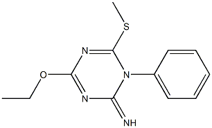 1-Phenyl-4-ethoxy-6-(methylthio)-1,3,5-triazin-2(1H)-imine 结构式