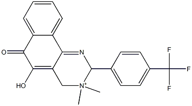 2,3,4,6-Tetrahydro-5-hydroxy-6-oxo-2-[4-(trifluoromethyl)phenyl]-3,3-dimethylbenzo[h]quinazolin-3-ium 结构式