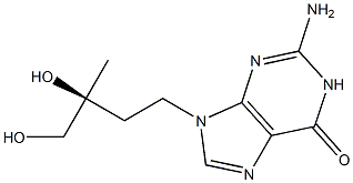2-Amino-9-[(3S)-3,4-dihydroxy-3-methylbutyl]-1,9-dihydro-6H-purin-6-one 结构式