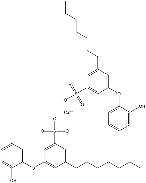 Bis(2'-hydroxy-5-heptyl[oxybisbenzene]-3-sulfonic acid)calcium salt 结构式