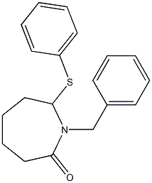 1-Benzyl-7-(phenylthio)hexahydro-2H-azepin-2-one 结构式