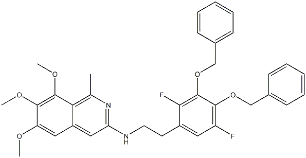 N-[2-[2,5-Difluoro-3,4-bis(benzyloxy)phenyl]ethyl]-6,7,8-trimethoxy-1-methylisoquinolin-3-amine 结构式