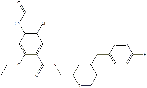 4-Acetylamino-5-chloro-2-ethoxy-N-[[4-(4-fluorobenzyl)-2-morpholinyl]methyl]benzamide 结构式