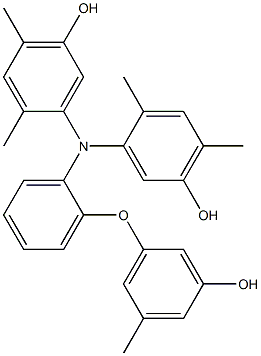 N,N-Bis(5-hydroxy-2,4-dimethylphenyl)-2-(3-hydroxy-5-methylphenoxy)benzenamine 结构式