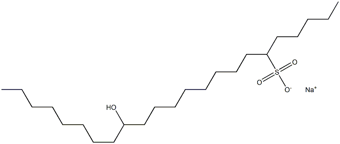 15-Hydroxytricosane-6-sulfonic acid sodium salt 结构式