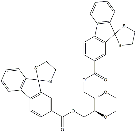 [[2S,3S,(+)]-2,3-Dimethoxybutane-1,4-diyl]bis[9,9-(ethylenebisthio)-9H-fluorene-2-carboxylate] 结构式