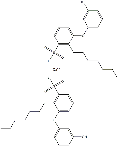 Bis(3'-hydroxy-2-heptyl[oxybisbenzene]-3-sulfonic acid)calcium salt 结构式
