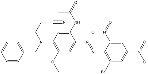 N-[2-(6-Bromo-2,4-dinitrophenyl)azo-5-[benzyl-(2-cyanoethyl)amino]-4-methoxyphenyl]acetamide 结构式