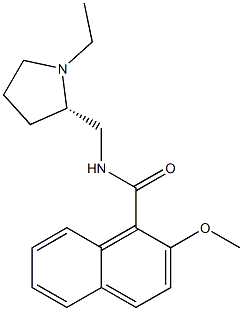 2-Methoxy-N-[[(2S)-1-ethyl-2-pyrrolidinyl]methyl]naphthalene-1-carboxamide 结构式