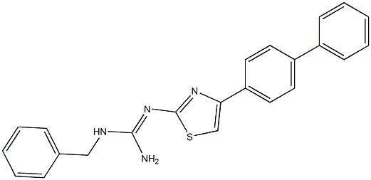 2-[[Amino(benzylamino)methylene]amino]-4-(4-phenylphenyl)thiazole 结构式