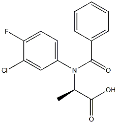 (2R)-2-(N-Benzoyl-3-chloro-4-fluoroanilino)propionic acid 结构式