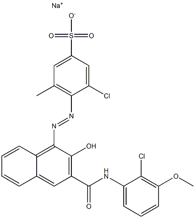 3-Chloro-5-methyl-4-[[3-[[(2-chloro-3-methoxyphenyl)amino]carbonyl]-2-hydroxy-1-naphtyl]azo]benzenesulfonic acid sodium salt 结构式