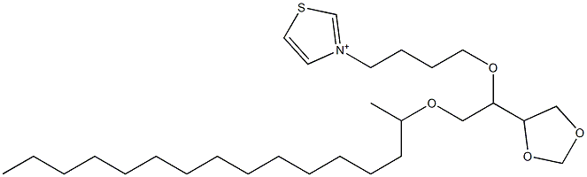 3-[4-(2-Hexadecyloxymethyl-1,3-dioxolan-4-ylmethoxy)butyl]thiazolium 结构式