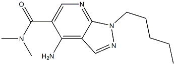 1-Pentyl-4-amino-N,N-dimethyl-1H-pyrazolo[3,4-b]pyridine-5-carboxamide 结构式