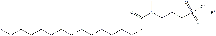 3-(N-Hexadecanoyl-N-methylamino)-1-propanesulfonic acid potassium salt 结构式