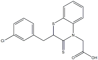 2-(3-Chlorobenzyl)-2,3-dihydro-3-thioxo-4H-1,4-benzothiazine-4-acetic acid 结构式