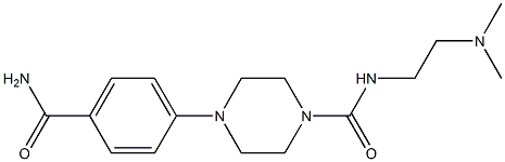 N-(2-Dimethylaminoethyl)-4-[4-carbamoylphenyl]piperazine-1-carboxamide 结构式