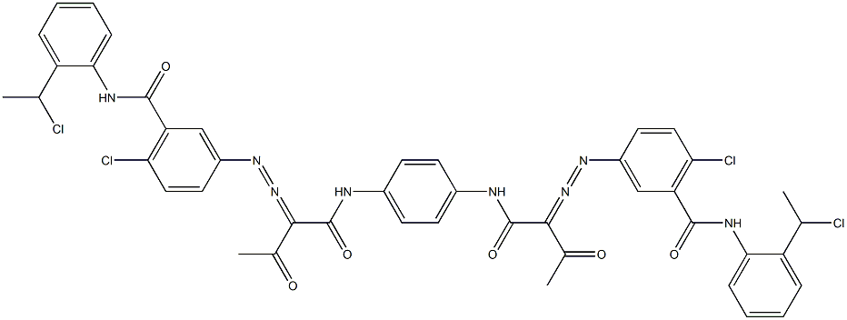 3,3'-[1,4-Phenylenebis[iminocarbonyl(acetylmethylene)azo]]bis[N-[2-(1-chloroethyl)phenyl]-6-chlorobenzamide] 结构式