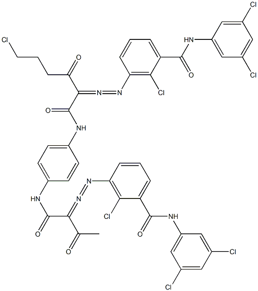 3,3'-[2-(2-Chloroethyl)-1,4-phenylenebis[iminocarbonyl(acetylmethylene)azo]]bis[N-(3,5-dichlorophenyl)-2-chlorobenzamide] 结构式