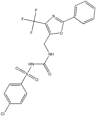 1-[2-Phenyl-4-(trifluoromethyl)oxazol-5-ylmethyl]-3-(4-chlorophenylsulfonyl)urea 结构式