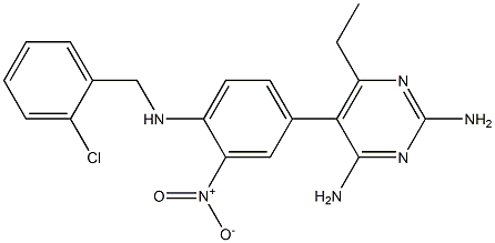 2,4-Diamino-6-ethyl-5-(3-nitro-4-(2-chlorobenzylamino)phenyl)pyrimidine 结构式