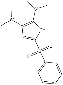 4-Phenylsulfonyl-1,2-bis(dimethylsulfonio) cyclopentadienide 结构式