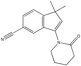 1,1-Dimethyl-3-(2-oxo-1-piperidinyl)-1H-indene-5-carbonitrile 结构式