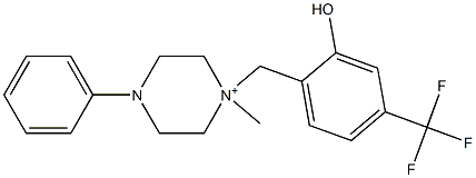 1-[2-Hydroxy-4-(trifluoromethyl)benzyl]-4-phenyl-1-methylpiperazin-1-ium 结构式