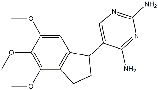 2,4-Diamino-5-[(2,3-dihydro-4,5,6-trimethoxy-1H-inden)-1-yl]pyrimidine 结构式