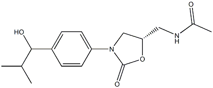 (5S)-5-Acetylaminomethyl-3-[4-(1-hydroxy-2-methylpropyl)phenyl]oxazolidin-2-one 结构式