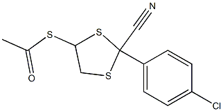 5-Acetylthio-2-(4-chlorophenyl)-1,3-dithiolane-2-carbonitrile 结构式