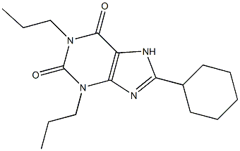 1,3-Dipropyl-8-cyclohexyl-7H-purine-2,6(1H,3H)-dione 结构式