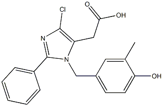 1-(4-Hydroxy-3-methylbenzyl)-4-chloro-2-phenyl-1H-imidazole-5-acetic acid 结构式