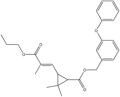 3-[(E)-2-(Propoxycarbonyl)-1-propenyl]-2,2-dimethylcyclopropanecarboxylic acid 3-phenoxybenzyl ester 结构式