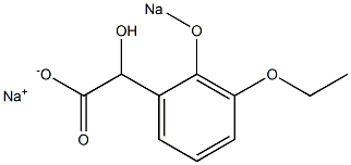 2-[3-Ethoxy-2-(sodiooxy)phenyl]-2-hydroxyacetic acid sodium salt 结构式
