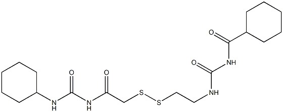 1-(Cyclohexylcarbonyl)-3-[2-[[(3-cyclohexylureido)carbonylmethyl]dithio]ethyl]urea 结构式